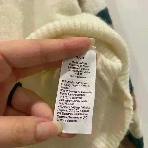 MADEWELL Stripe-Sleeve Geo
Pullover Sweater Sz S *a spot on front side* - Picture 5 of 8